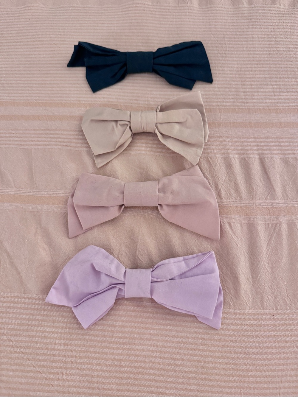 Hand Made Ribbon Hair Clips - Dark Green, Beige, Pink, Lavender